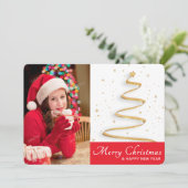 Kaart met groeten voor één foto-kerstseizoen (Staand voorkant)