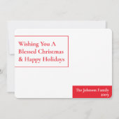 Kaart met groeten voor één foto-kerstseizoen (Achterkant)