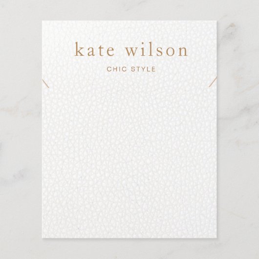 Kaart met groot wit leder (afbeelding)-Ketting (Voorkant)