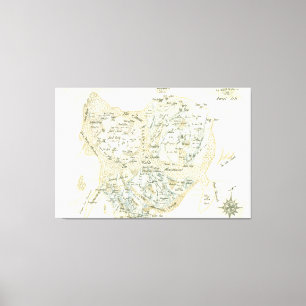 Kaart met het label van Trino Canvas Afdruk