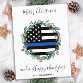 Kaart met het Thin Blue Line-kerstbudget van de po