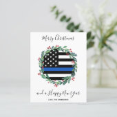 Kaart met het Thin Blue Line-kerstbudget van de po (Staand voorkant)