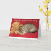 Kaart met kat en teddybeer (Gele Bloem)