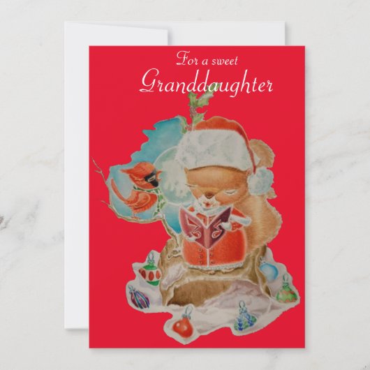 Kaart met kerstcadeautjes voor kleindochter (Voorkant)