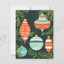 Kaart met kerstsieraarten voor sasons