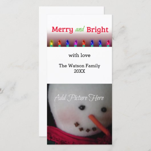 Kaart met kerstverlichting (Voorkant / Achterkant)