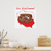 Kaart met Kielbasa Poster (Keuken)