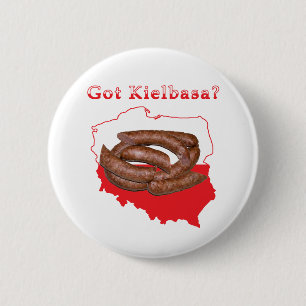 Kaart met Kielbasa Ronde Button 5,7 Cm