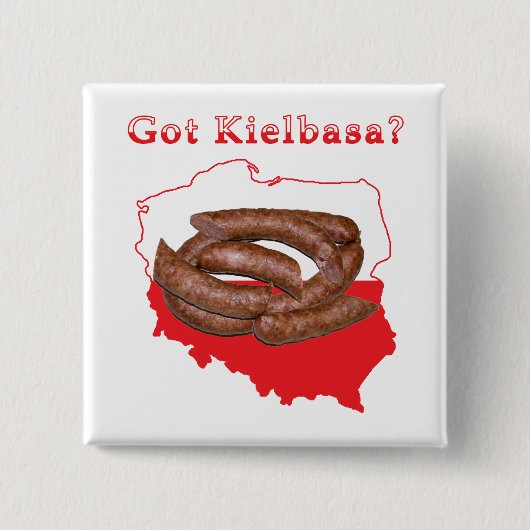 Kaart met Kielbasa Vierkante Button 5,1 Cm (Voorkant)