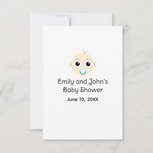 Kaart met luidere Raffle Baby Blue Shower Enclosur (Achterkant)