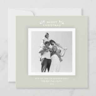 Kaart met minimale Warm Grey/Beige Kerstmis