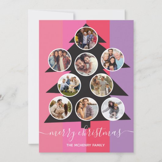 Kaart met Mod Photo Ornament Kerstmis (Voorkant)