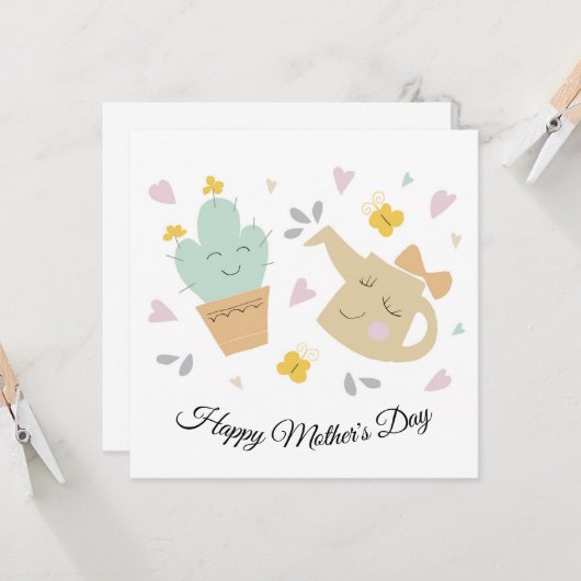 Kaart met moederdag (Voorkant / Achterkant in situ)
