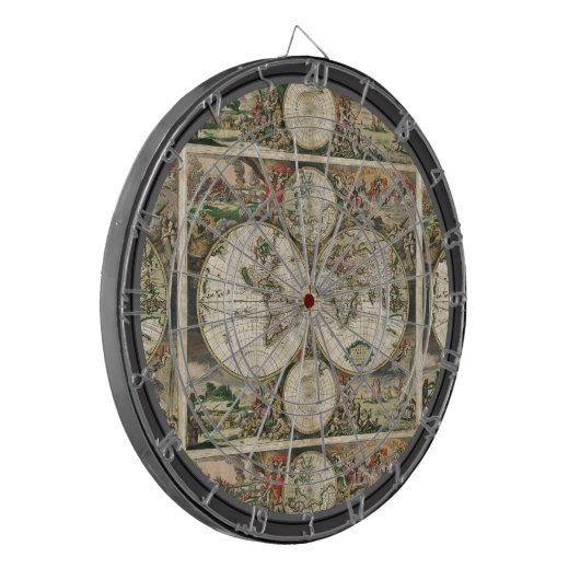 kaart met multidoel-dartboard dartbord (Voorkant Links)