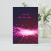 Kaart met Neon Star Bat Mitzvah Reception Party (Staand voorkant)