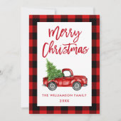 Kaart met penseel Script Truck Red Pset-kerstmis (Voorkant)