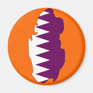 Kaart met Qatar-vlag Magneet