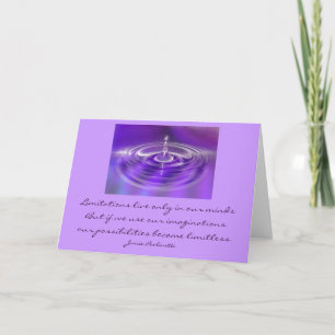Kaart met quote - Paarse waterdruppel