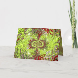 Kaart met rode en groene kerst
