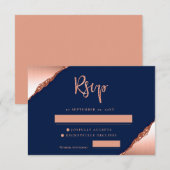 Kaart met RSVP-blauwe en koraalridster (Voorkant / Achterkant)