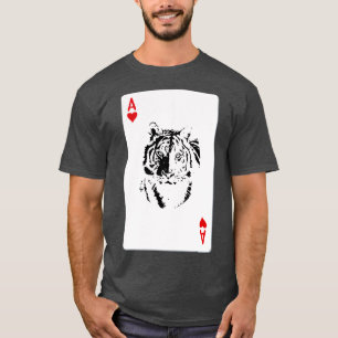 Kaart met tijger voor harten t-shirt