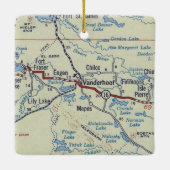 kaart met Vanderhoof BC Keramisch Ornament (Achterkant)