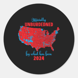 Kaart met verkiezingsuitslagen 2024 ronde sticker