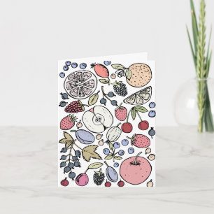 Kaart met vintage fruit thema