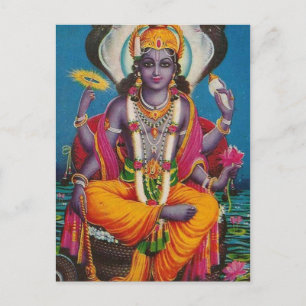 Kaart met Vishnu, god van vrede en harmonie