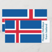 Kaart met vlag van IJsland, Prettige Feestdagen (Voorkant / Achterkant)