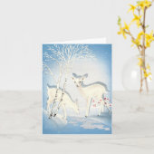 Kaart met witte feestdag (Gele Bloem)