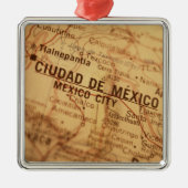 kaart MEXICO-STAD Metalen Ornament (Voorkant)