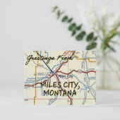  kaart Miles City Montana (Staand voorkant)