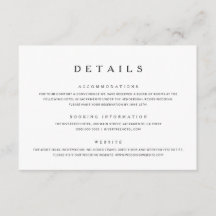 Kaart Minimalistische bruiloft met details over br