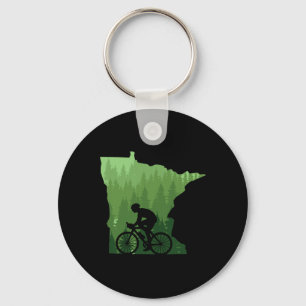 Kaart Minnesota Mountainbike Rijder Mtb Fietstocht Sleutelhanger