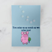 kaart 'Missing You' met Pig in a Bubble Bath (Binnen)