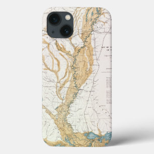 KAART: MISSISSIPPI RIVER, 1861 iPhone 13 HOESJE