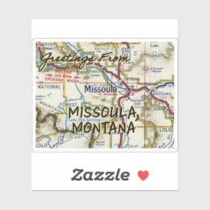 kaart Missoula Montana Sticker