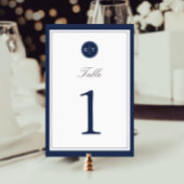 Kaart NAAM EN White Monogram Table Number