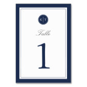 Kaart NAAM EN White Monogram Table Number (Voorkant)