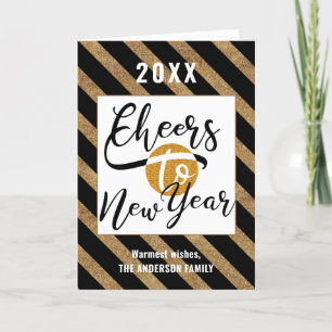 Kaart naar nieuw jaar modern script Festive Gold C