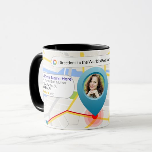 Kaart naar 's werelds beste moederkoffie mok (Voorkant links)