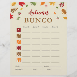 Kaart najaarsfestival Bunco Party Game Score