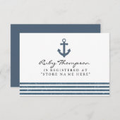 Kaart Nautical Baby shower Registry Insert (Voorkant / Achterkant)