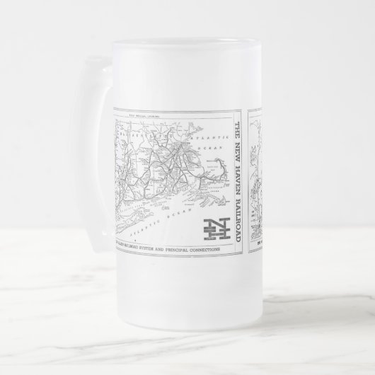 kaart New Haven Railroad 1956 Matglas Bierpul (Voorkant links)