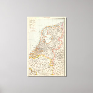 Kaart Niederlande - Nederland Canvas Afdruk