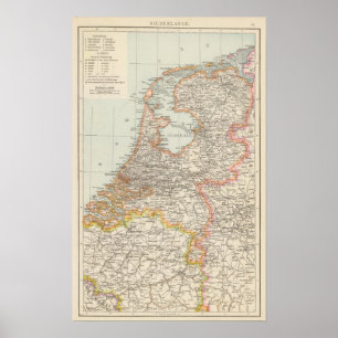 Kaart Niederlande - Nederland Poster