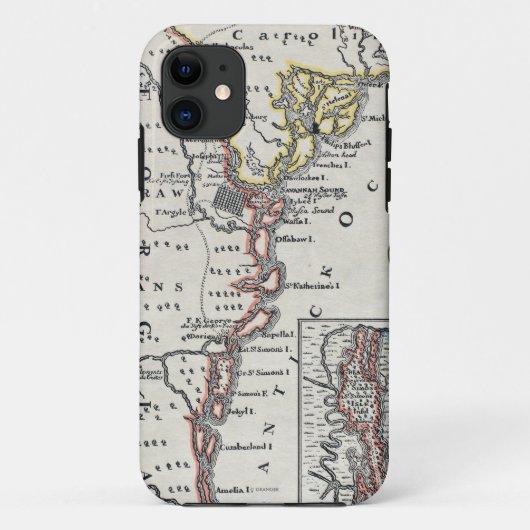 Kaart: Noord-Amerika, C1700 Case-Mate iPhone Case (Achterkant)