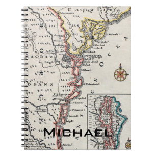 Kaart: Noord-Amerika, C1700 Notitieboek