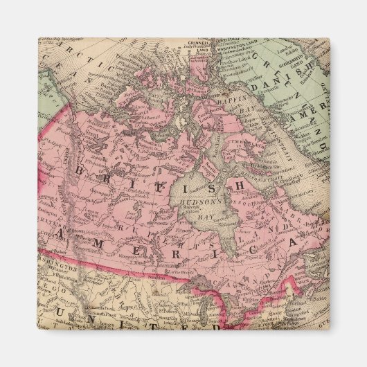 Kaart Noord-Amerika van Mitchell Magneet (Voorkant)